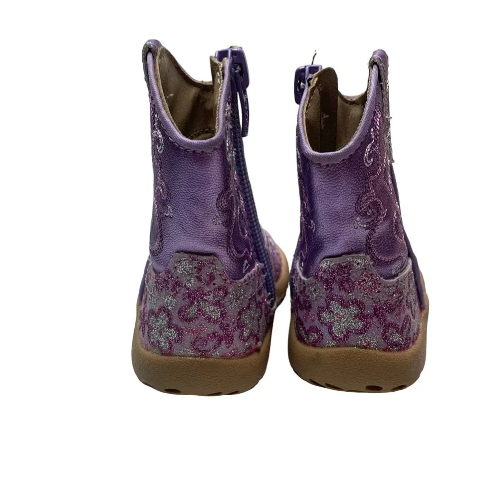 ROPER 09-016-1901-1520 Lavender Glitter‎ Floral Cowbaby Booties